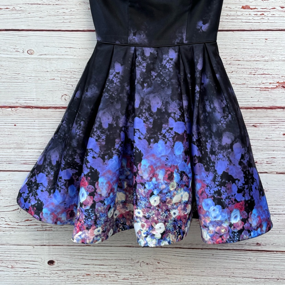 Betsy & Adam Printed Strapless Fit & Flare Dress Sz 2 - Picture 7 of 16